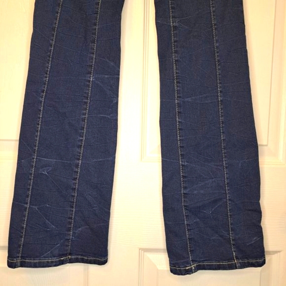 Amethyst Low-Rise Pull-On Front Seam Dark Wash Jeans Stretchy Size 3 - Picture 6 of 8